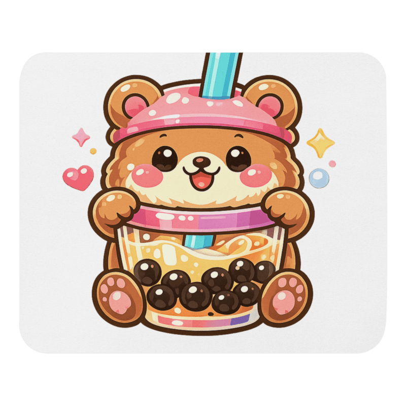 Bubble Tea Bear Mouse Pad
